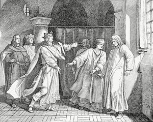 Försoning mellan Ludvig IV, romarnas kung, med Fredrik den fagre, kung av Tyskland 1325, 1882 av English School
