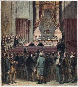 Reform Act: Lord Grey, den nya premiärministern, presenterade reformpropositionen för parlamentet 1832. "The Reform Ball" av English School