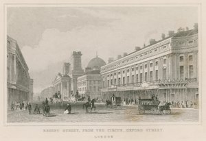 Regent Street, från The Circus, Oxford Street, London av English School
