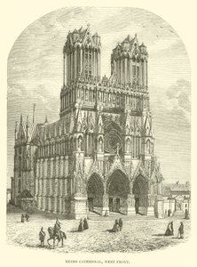 Reims katedral, västra fronten (gravyr) av English School