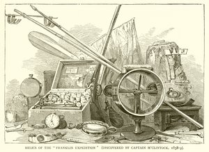 Reliker från Franklin-expeditionen (upptäckt av kapten MClintock, 1858-9) av English School