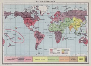 Människans religioner (färglitografi) av English School