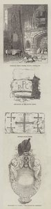 Rester av St Pancras Church i Somers Town (gravyr) av English School