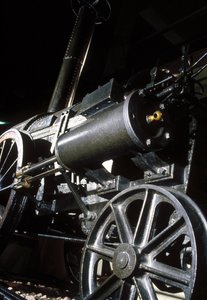 Remains of Stephensons Rocket, 1829 (metall) (detalj) av English School