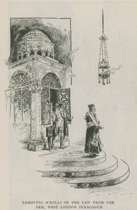 Ta bort lagens rullar från arken, West London Synagogue av English School