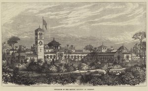 Residens för den brittiska legationen i Teheran (gravyr) av English School