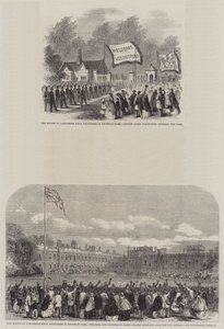Recension av Lancashire Rifle Volunteers i Knowsley Park (gravyr) av English School