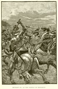 Richard III i slaget vid Bosworth av English School