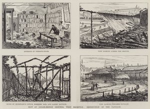 Upplopp vid Lillie-Bridge Grounds, West Brompton, Destruction of the Pavilion (gravyr) av English School
