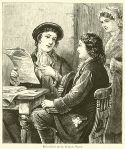 Robert Burns och Dr Alexander Murray (gravyr) av English School