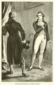 Robespierre skrämde vid åsynen av Denon (gravyr) av English School
