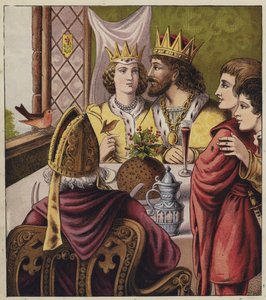 Robins julsång (färg litho) av English School