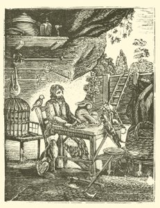 Robinson Crusoe (träsnitt) av English School