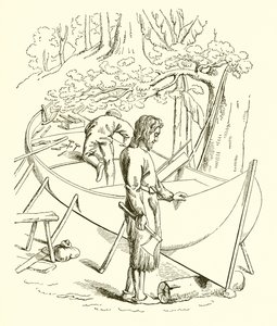 Robinson Crusoe bygger sin båt av English School