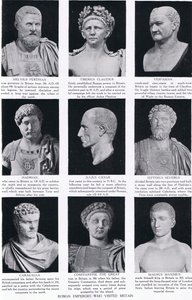 Romerska kejsare som besökte Storbritannien, illustration från Hutchinsons History of the Nations, c.1910 av English School