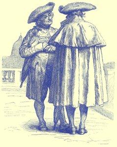Romerska präster, illustration från Illustrated Travels, redigerad av H. W. Bates, publicerad ca 1880 (digitalt förbättrad bild) av English School