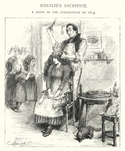 Rosalies offer, en berättelse om värnplikten 1813 (gravyr) av English School