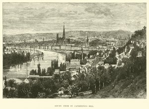 Rouen från St Catherines Hill av English School