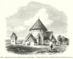 Rundkyrkan i Oster Lars, Bornholm (gravyr) av English School