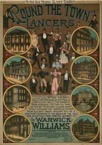 Round the Town Lancers av Warwick Williams; musikaliska partitur av English School