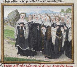 Roy 18 D II f.160 Grekiska kvinnor som reser till Thebe, från 