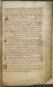 Royal 13. A.XI, f.5 Initial- och marginalritningar, Computus, Helperic of Auxerre (vellum); av English School
