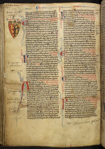 Royal 14 C.VII ff.86v Bordsdekoration med Rikard Lejonhjärtas vapensköld, illustration från 