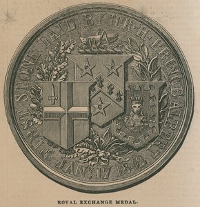 Royal Exchange Medal, tillsatt för att fira invigningen av Royal Exchange 1844 av English School