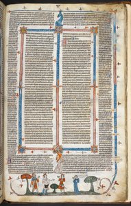 Royal MS 10 IV f.294r medeltida figurer och marginaldekoration, illustration från 