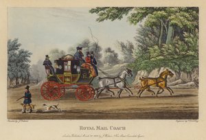 Royal Mail Coach (färgad gravyr) av English School