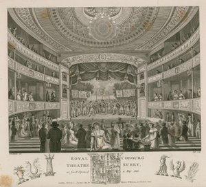 Royal Theatre, Cobourg, Surrey, som öppnades först i maj 1818 av English School