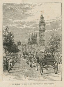 Kunglig procession på Victoria Embankment av English School