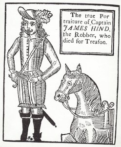 Royalist vägman James Hind (gravyr) av English School