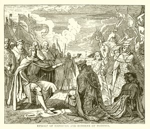 Rudolf av Hapsburg och Ottokar av Böhmen av English School