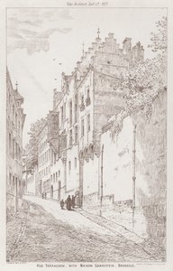 Rue Terracken, med Maison Gravestein, Bryssel (gravyr) av English School