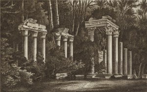 Ruiner vid Virginia Water (litho) av English School