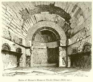 Ruinerna av Horaces House i Tivoli (Tibur) (Bibl. nat.) av English School