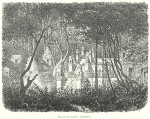 Ruinerna av Mount Bakheng (gravyr) av English School