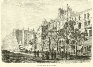 Ruinerna av Paris efter belägringen, april 1871 av English School