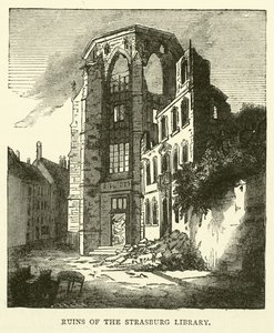 Ruinerna av Strasburgs bibliotek, september 1870 av English School
