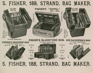S Fisher, 188 Strand, Väskmakare av English School