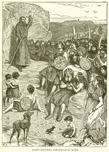 Saint Columba predikar i Mona av English School