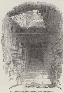 Sallyport of Windsor Castle, just upptäckt (gravyr) av English School