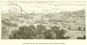 Saltaire, från nordväst, nära Shipley Green av English School