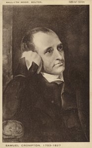 Samuel Crompton (1753-1827), engelsk uppfinnare av spinnmaskinen (litografi) av English School