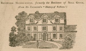 Sandford Manor House, Fulham, London, tidigare bostad för Nell Gwynne av English School