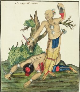 Savage Warrior, ca 1800 (penna och wc på papper) av English School