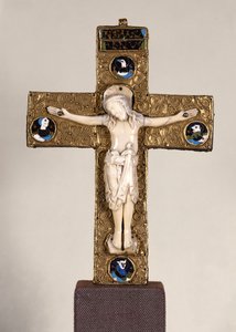 Saxon Crucifix, anglosaxiskt, c.1000 (elfenben och guld)