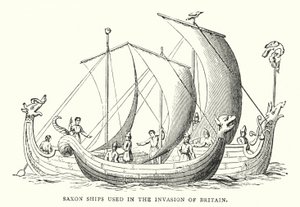 Sächsische Schiffe bei der Invasion Britanniens