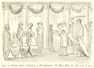 Scen i skolan (efter en målning på Herculaneum. Jfr Rich, Dict. des Ant. rom. et gr.) av English School